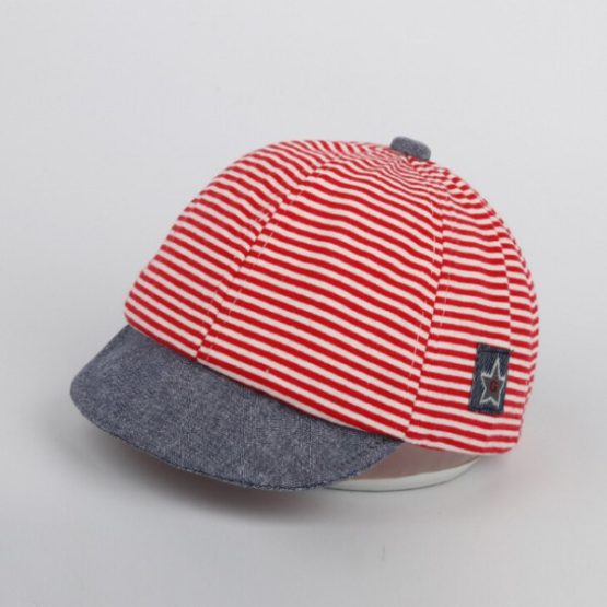 Red Baby Boy/Kids Hat Peaked Baseball Beret Cap Striped