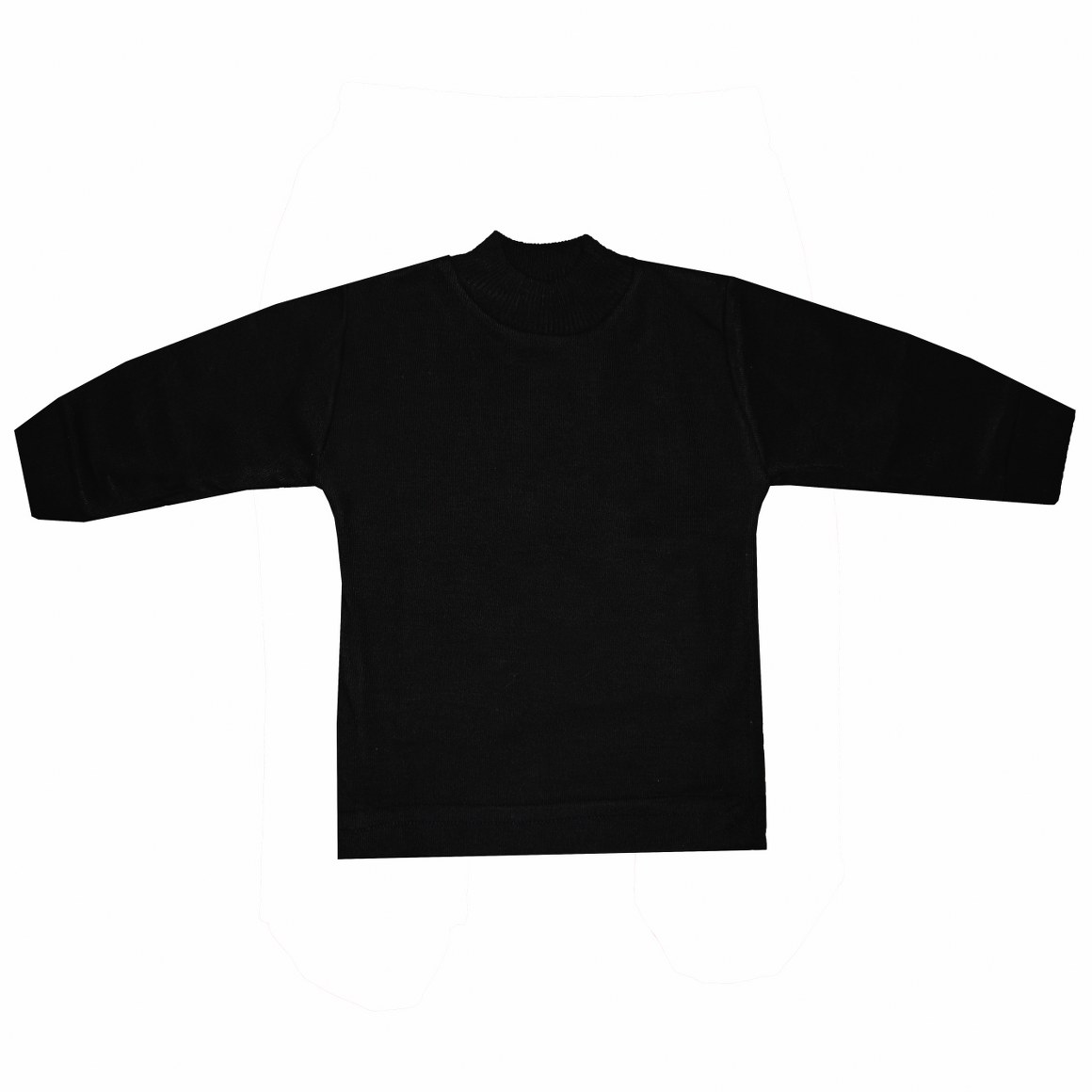 High Neck Cotton Sweater (Black)