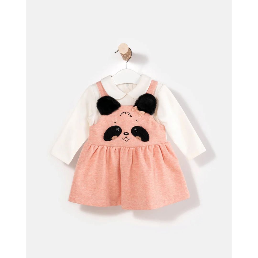 Panda Plush Ears Dress (Pink)